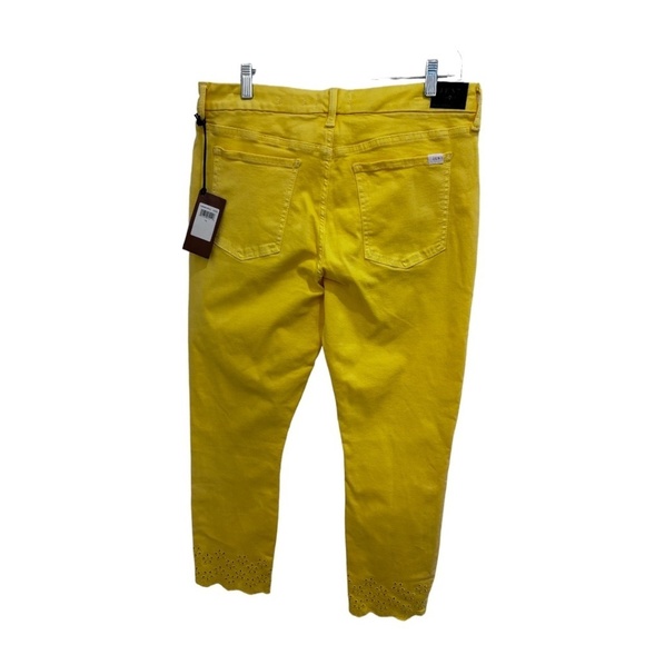 Jen7 by 7 for All Mankind Size 14 Ankle Skinny Jeans w/ Eyelet Hem  Yellow - Picture 2 of 4